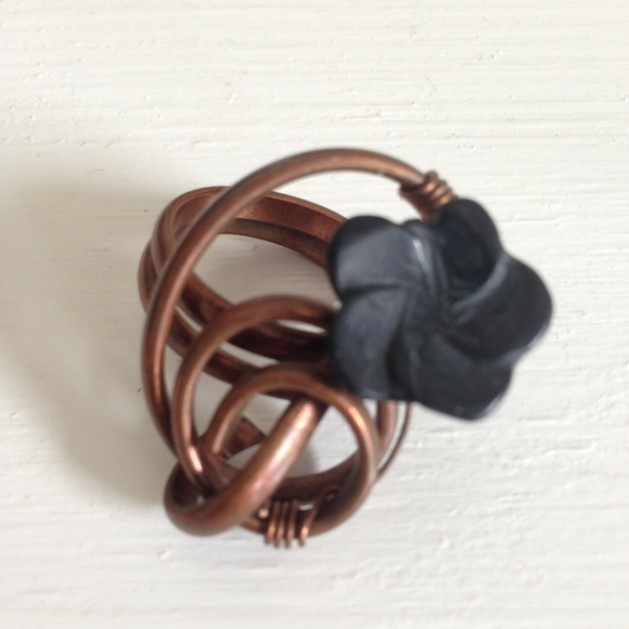 Funky copper ring from Egypt - approx sz 6 - Picture 2 of 3